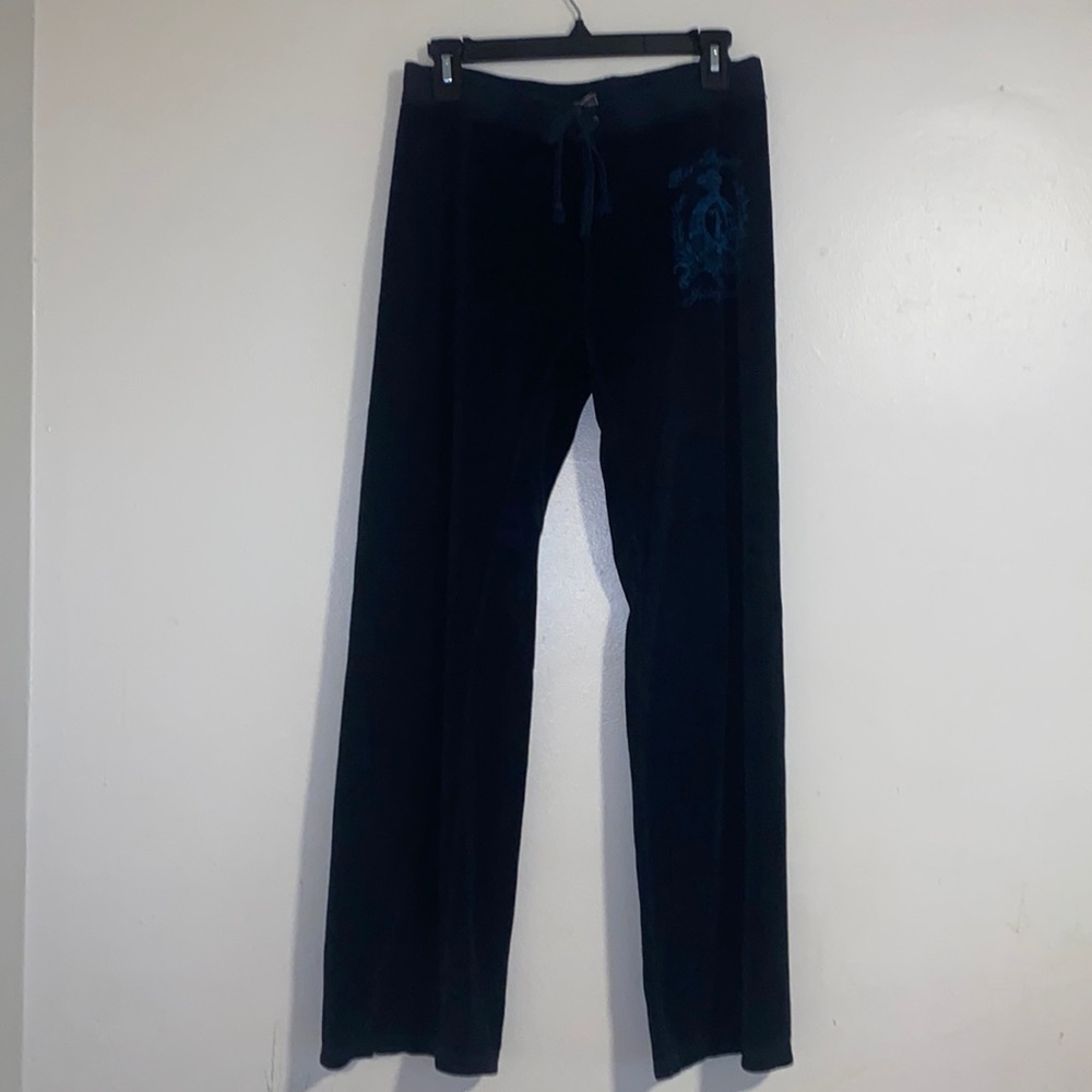 Juicy Couture Black Velour Pants size Small